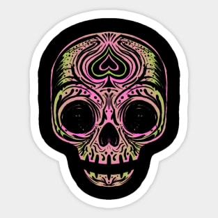 Sugar Skull - Lemon Pink Sticker